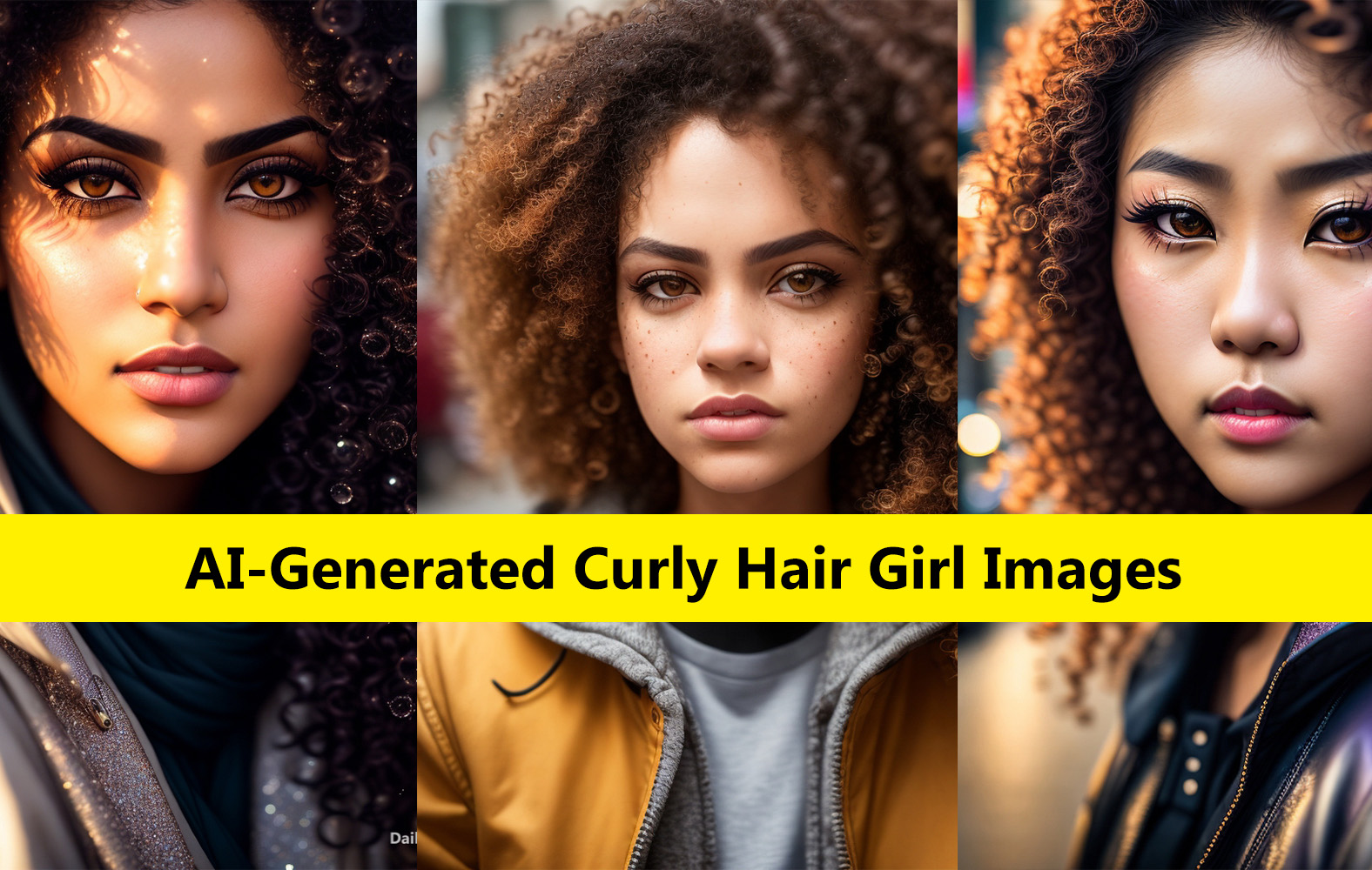 Realistic AI Generation of Curly Hair Girl Images