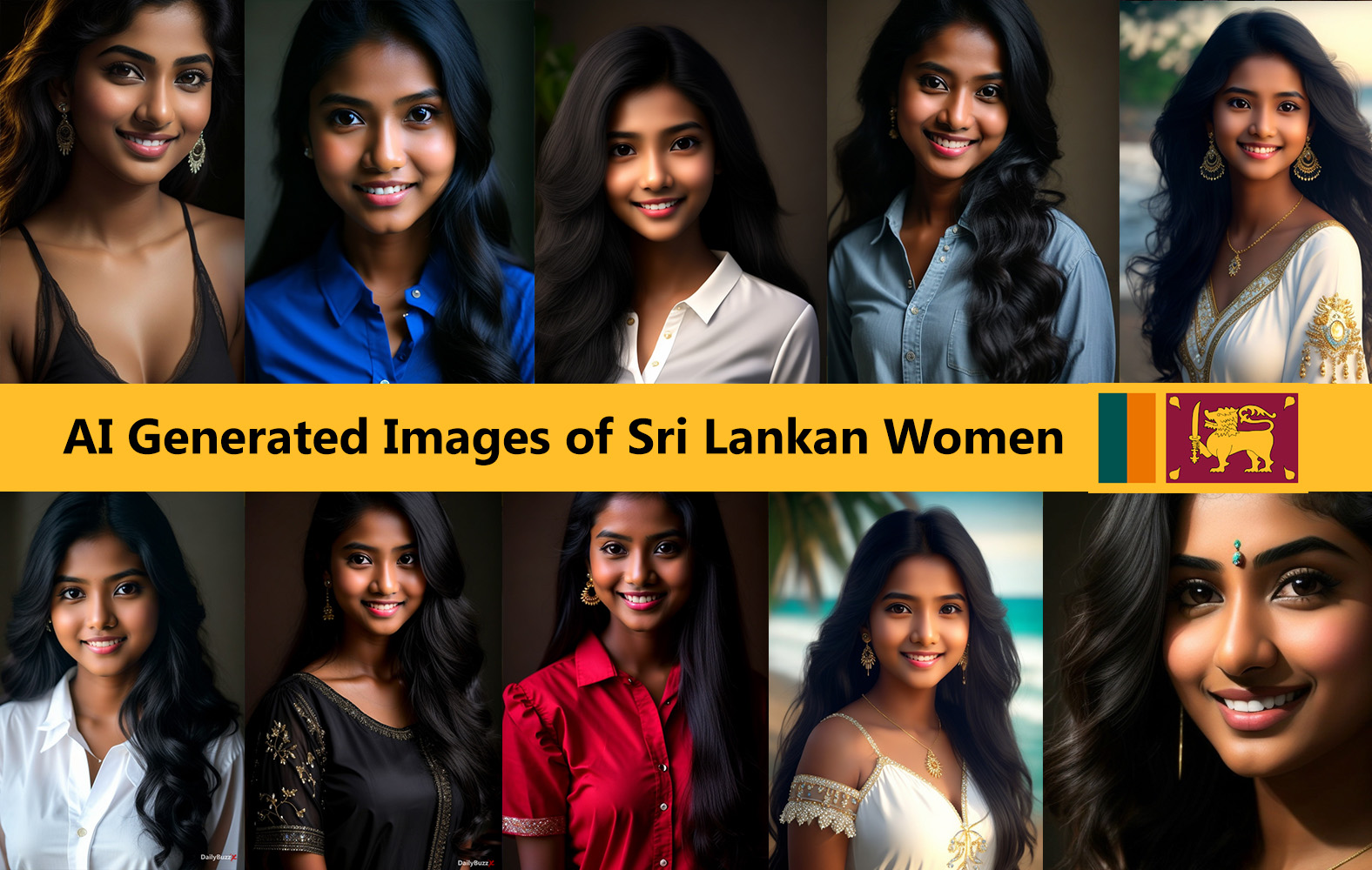 AI-Generated Images Portraying Sri Lankan Women