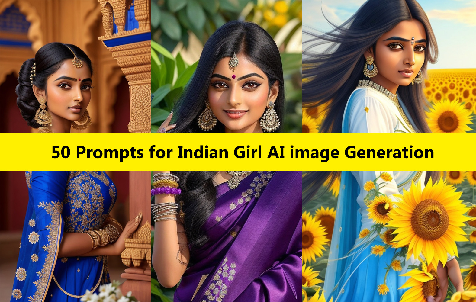 50 Best Midjourney Prompts for Indian Girl AI image Generation