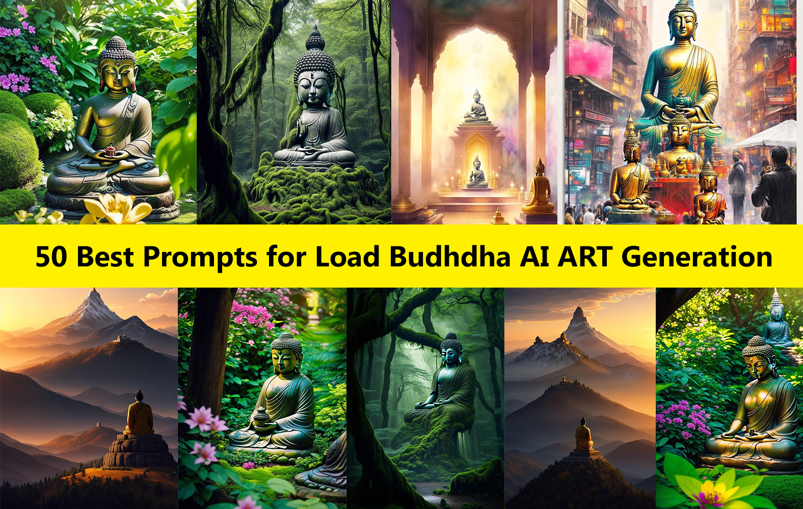 50 Best Midjourney Prompts for Load Budhdha AI image Generation